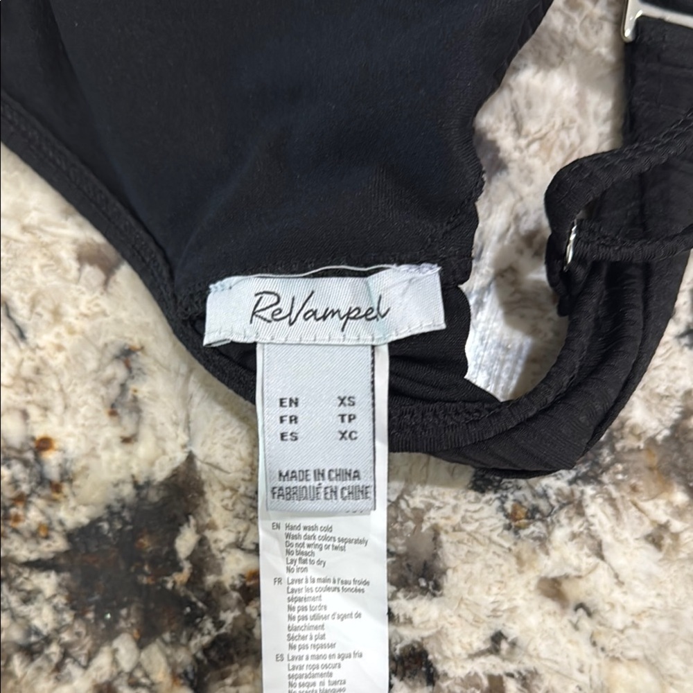 Revamped Black Swim Bralette with Zipper size Extra Small - Picture 2 of 3